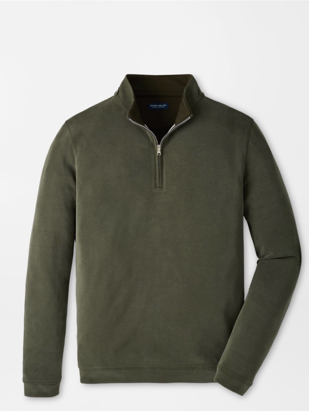 Peter Millar Olive Green Quarter-Zip Pullover Sweater - Size Small